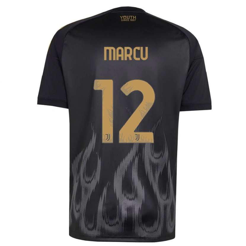 DanxenメンズAlessio Marcu#12ブラック ブラウンサードユニフォームシャツ2026/27ジャージーユニフォーム
