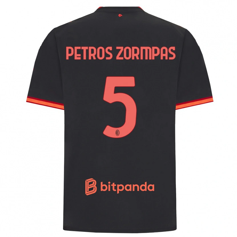 DanxenメンズSpyridon Petros Zorbas#5ブラック レッドサードユニフォームシャツ2026/27ジャージーユニフォーム