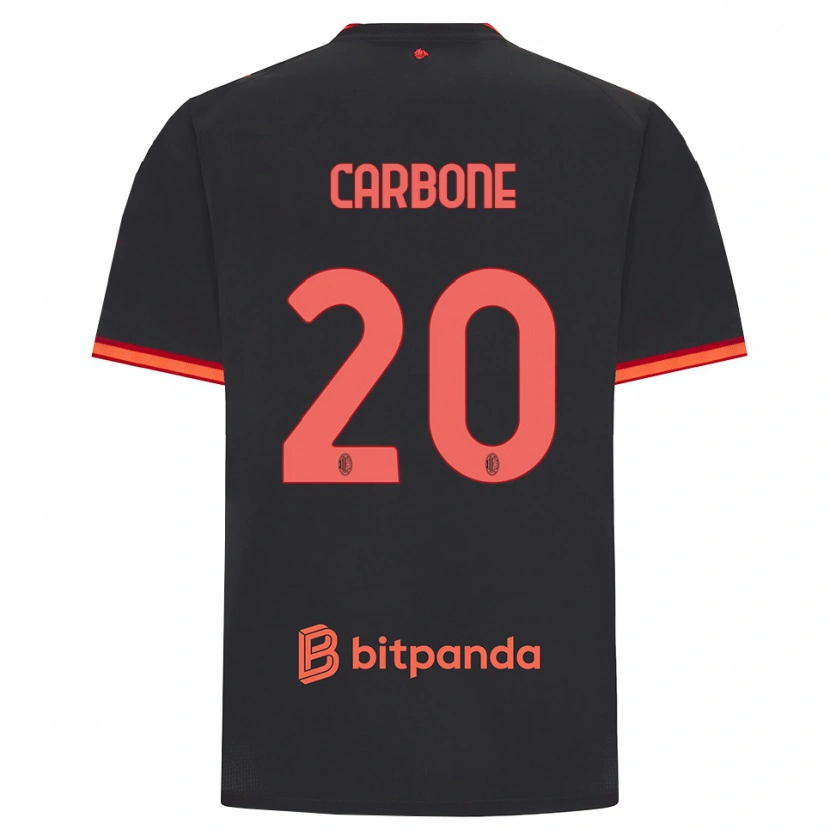 DanxenメンズEmanuele Carbone#20ブラック レッドサードユニフォームシャツ2026/27ジャージーユニフォーム