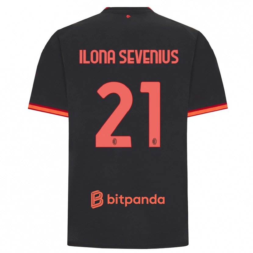 DanxenメンズOona Ilona Sevenius#21ブラック レッドサードユニフォームシャツ2026/27ジャージーユニフォーム