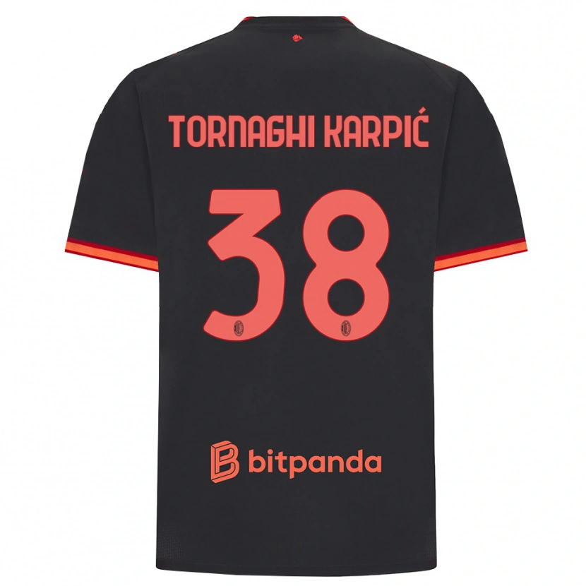 DanxenメンズLavinia Tornaghi Karpić#38ブラック レッドサードユニフォームシャツ2026/27ジャージーユニフォーム