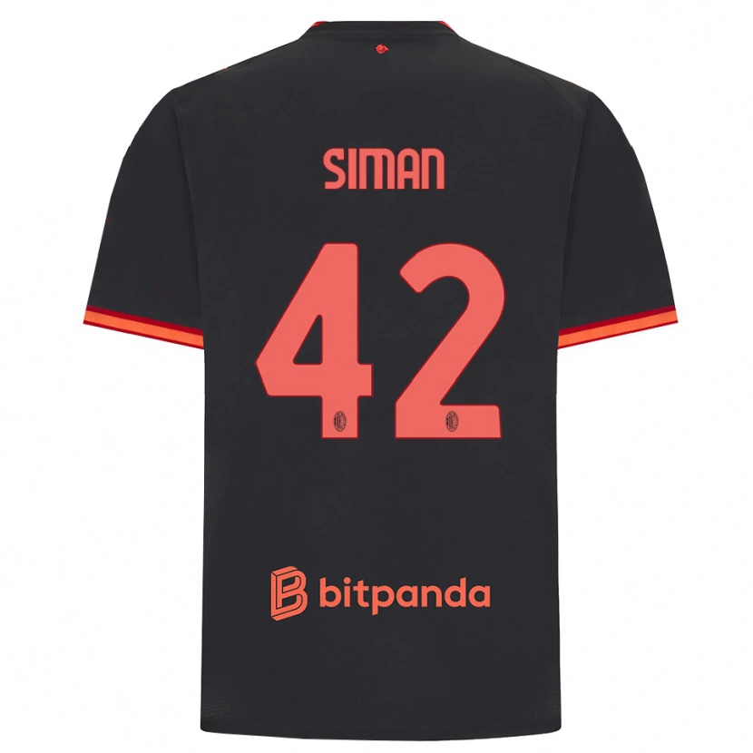 Danxenメンズアレクサンドル・シマン#42ブラック レッドサードユニフォームシャツ2026/27ジャージーユニフォーム