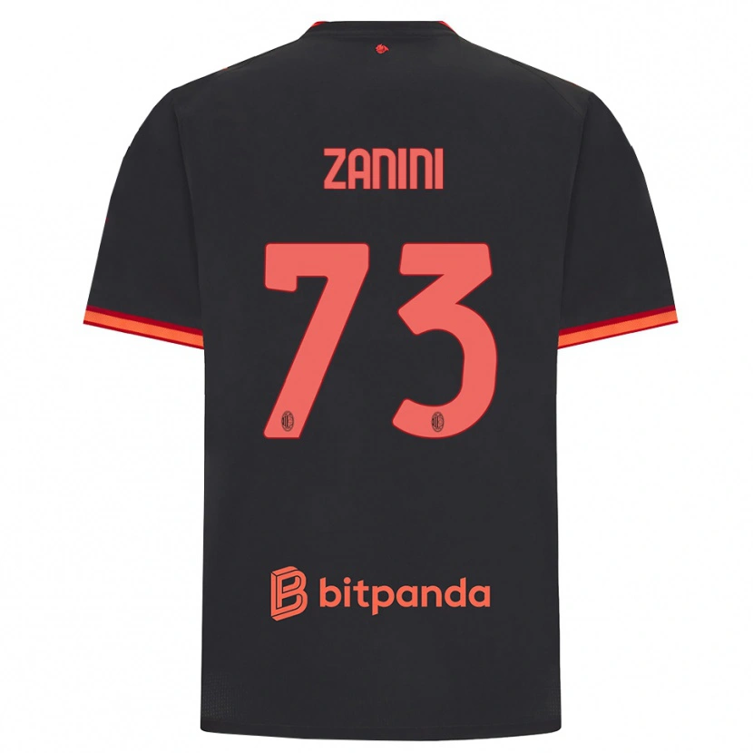 DanxenメンズPaola Zanini#73ブラック レッドサードユニフォームシャツ2026/27ジャージーユニフォーム