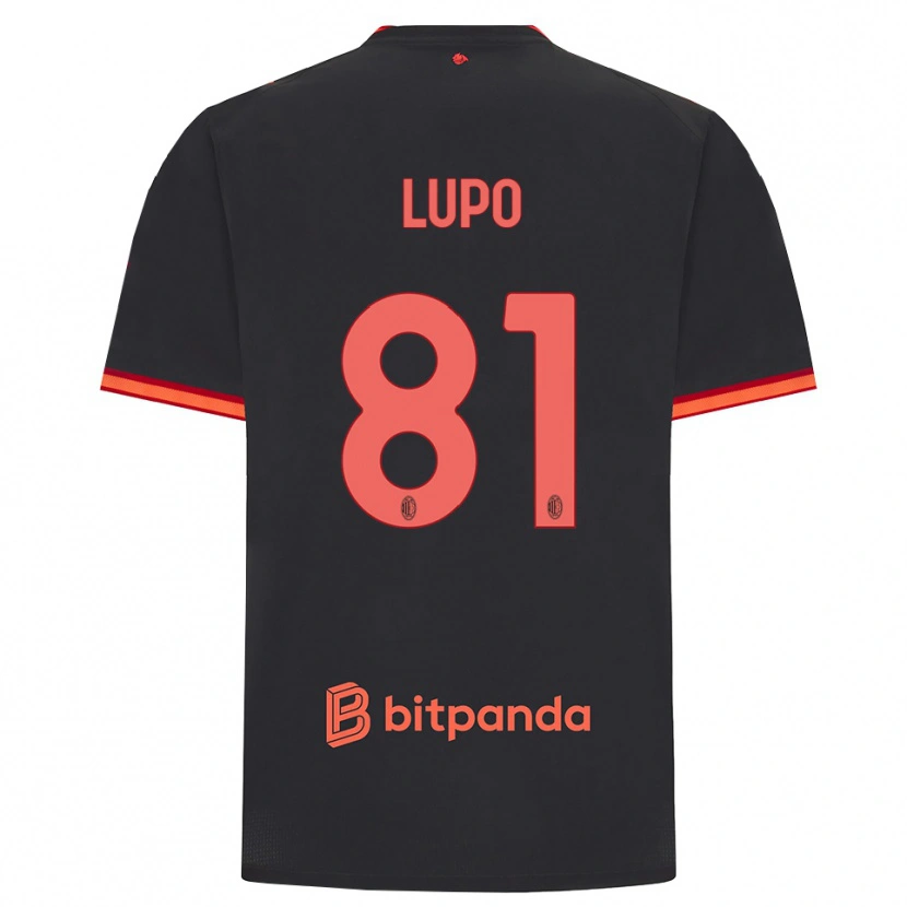 DanxenメンズSimone Lupo#81ブラック レッドサードユニフォームシャツ2026/27ジャージーユニフォーム