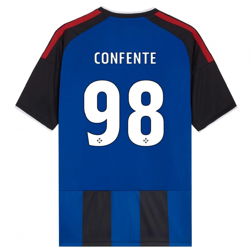DanxenメンズAlessandro Confente#98ブラック レッド ホワイト ブルーホームシャツ2026/27ジャージーユニフォーム