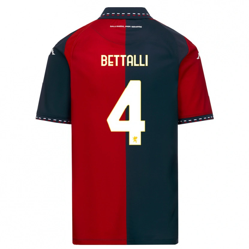 DanxenレディースGiorgia Bettalli#4レッド ブラック ホワイトホームシャツ2026/27ジャージーユニフォーム