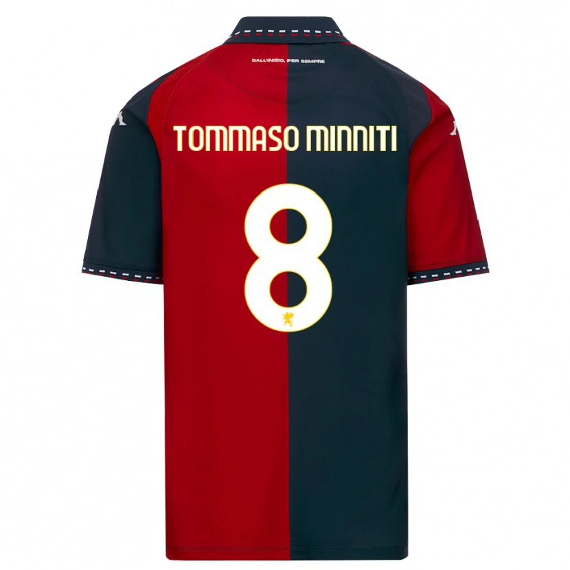 DanxenレディースGiovanni Tommaso Minniti#8レッド ブラック ホワイトホームシャツ2026/27ジャージーユニフォーム