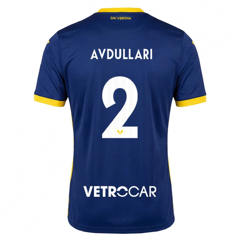 DanxenレディースDavide Avdullari#2ロイヤルブルー イエロー ホワイトホームシャツ2026/27ジャージーユニフォーム