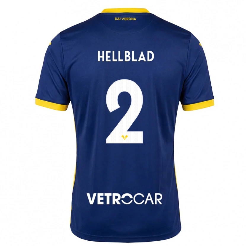 DanxenレディースLoke Hellblad#2ロイヤルブルー イエロー ホワイトホームシャツ2026/27ジャージーユニフォーム