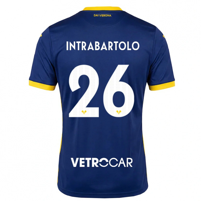 DanxenレディースDenis Intrabartolo#26ロイヤルブルー イエロー ホワイトホームシャツ2026/27ジャージーユニフォーム