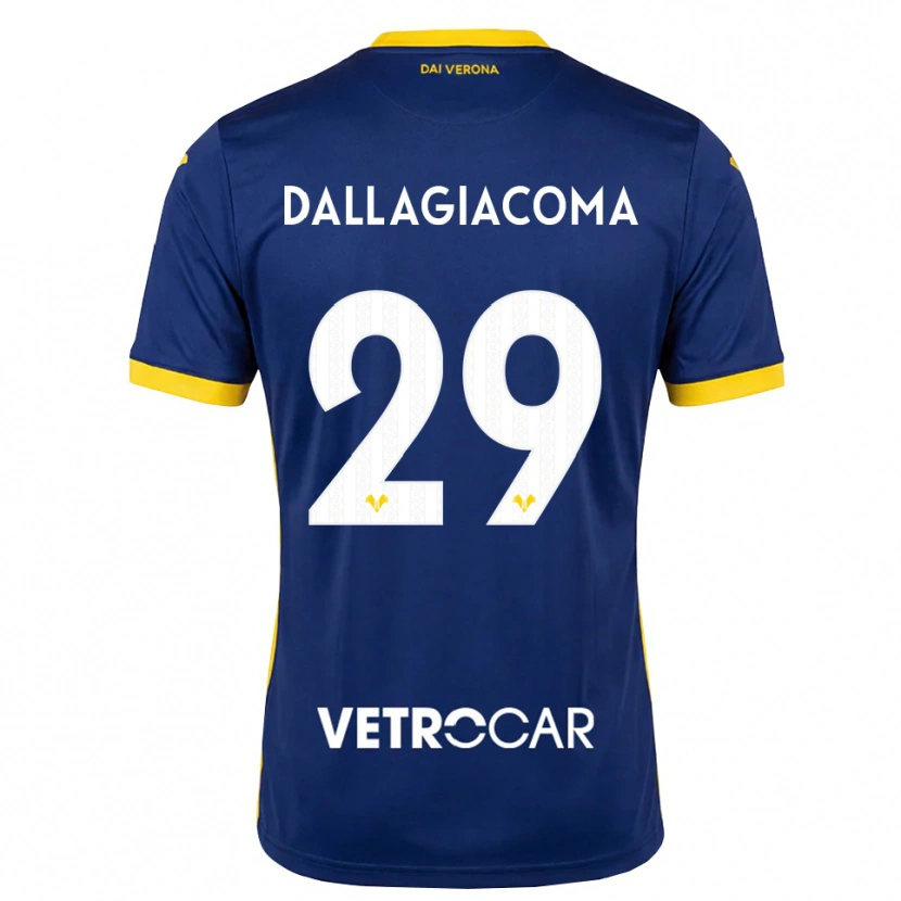 DanxenレディースStefania Dallagiacoma#29ロイヤルブルー イエロー ホワイトホームシャツ2026/27ジャージーユニフォーム