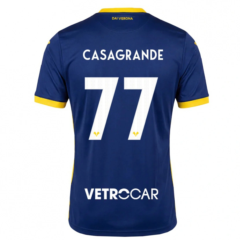 DanxenレディースTommaso Casagrande#77ロイヤルブルー イエロー ホワイトホームシャツ2026/27ジャージーユニフォーム
