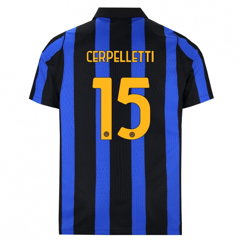 DanxenレディースFilippo Cerpelletti#15ブラック ブルー イエローホームシャツ2026/27ジャージーユニフォーム