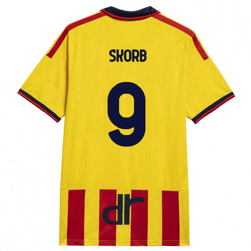 DanxenレディースFilip Skorb#9イエロー レッドホームシャツ2026/27ジャージーユニフォーム