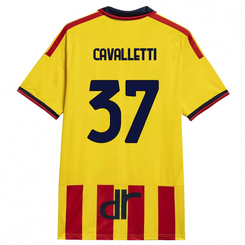 DanxenレディースCristian Cavalletti#37イエロー レッドホームシャツ2026/27ジャージーユニフォーム