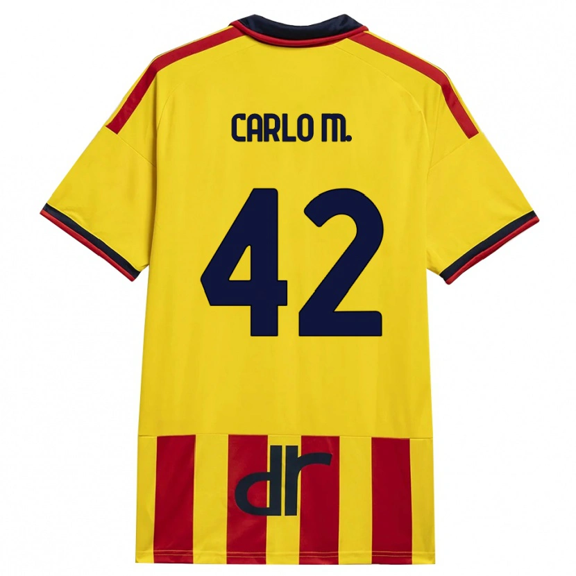 DanxenレディースCarlo Mariano#42イエロー レッドホームシャツ2026/27ジャージーユニフォーム