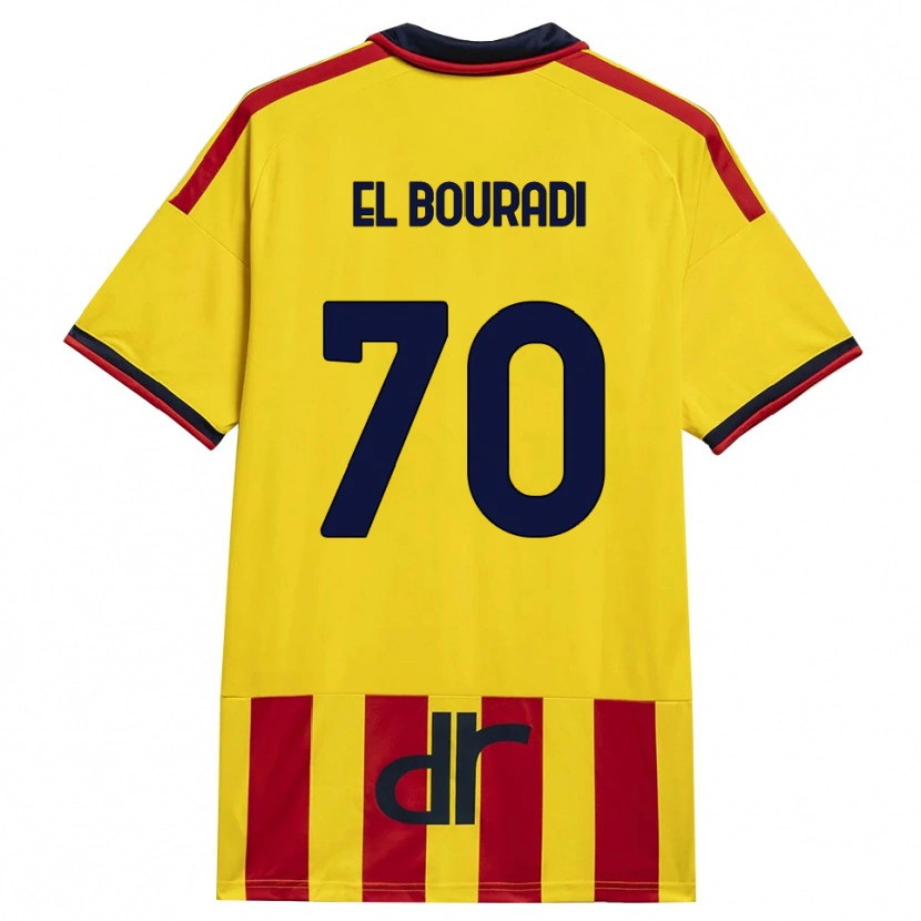 DanxenレディースWalid El Bouradi#70イエロー レッドホームシャツ2026/27ジャージーユニフォーム