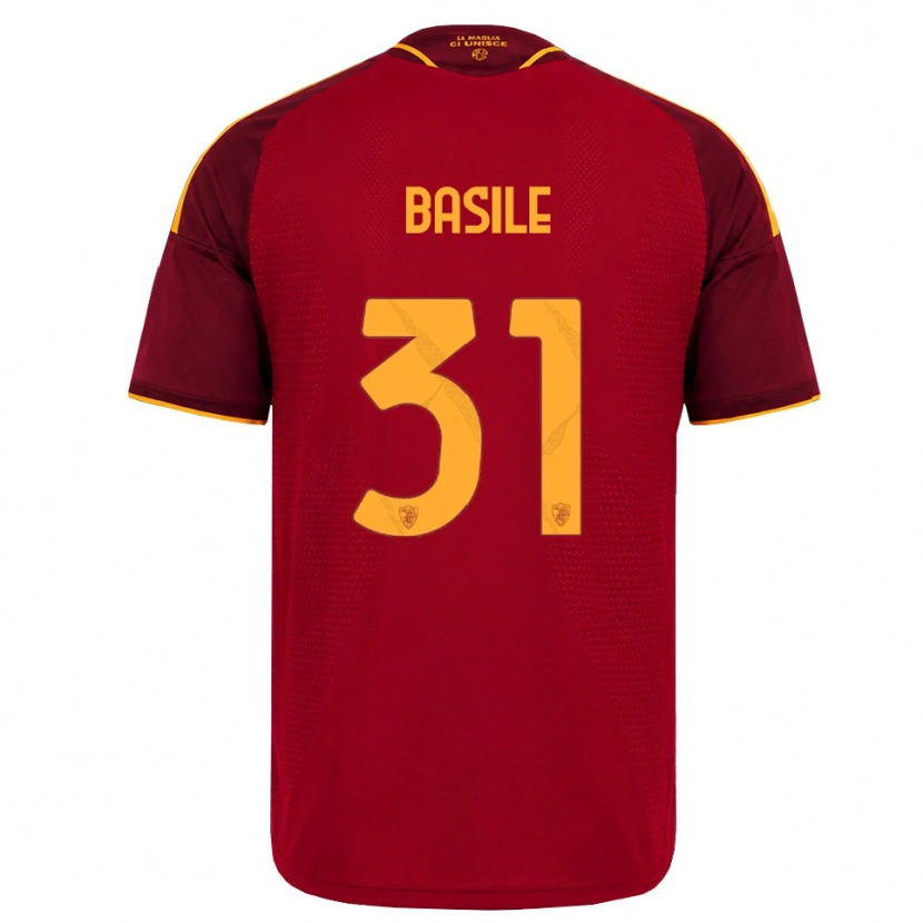 DanxenレディースFilippo Basile#31レッド ゴールデンイエローホームシャツ2026/27ジャージーユニフォーム