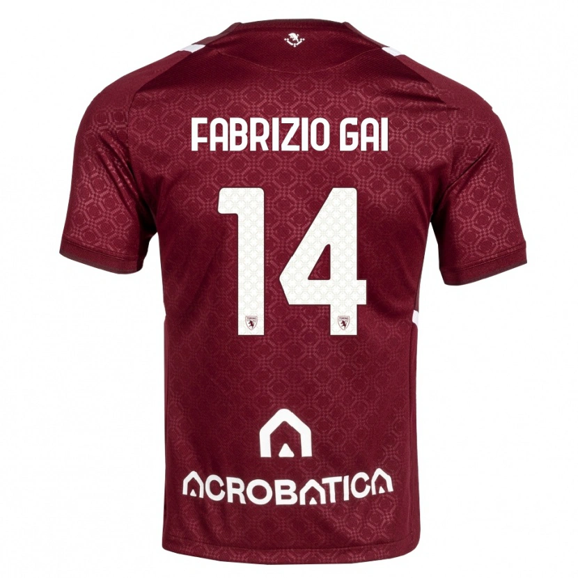 DanxenレディースFabrizio Gai#14バーガンディ ホワイトホームシャツ2026/27ジャージーユニフォーム