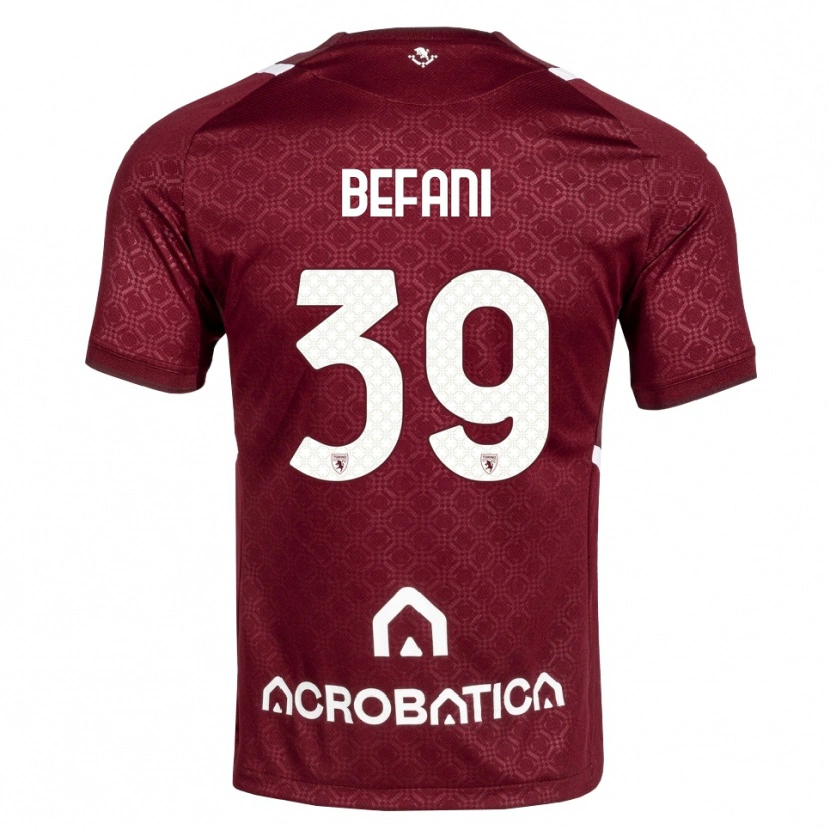 DanxenレディースHaron Befani#39バーガンディ ホワイトホームシャツ2026/27ジャージーユニフォーム