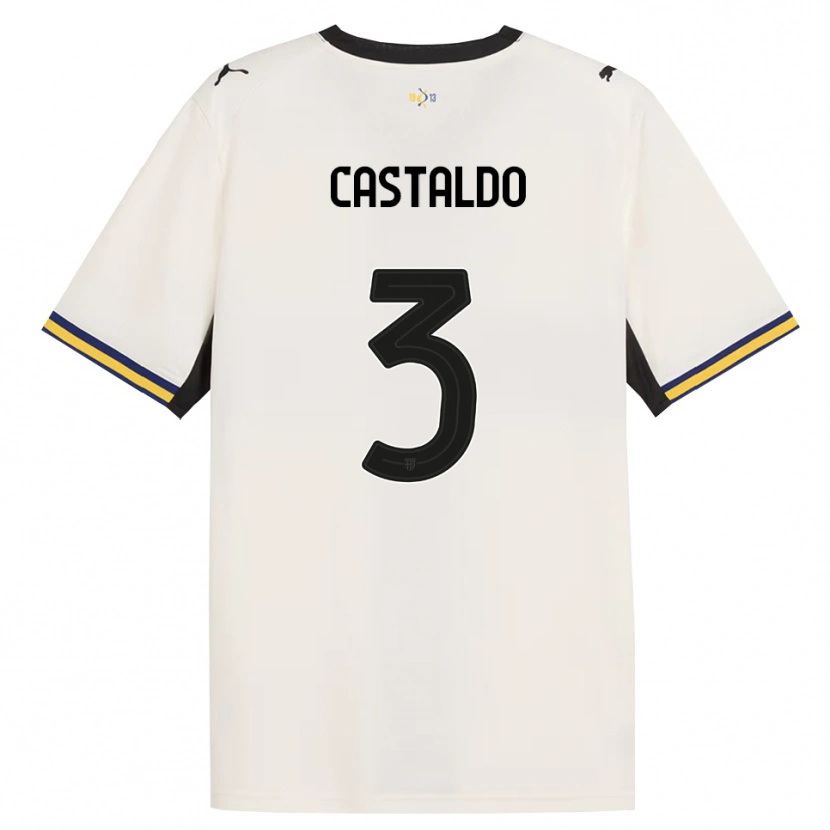 DanxenレディースAntonio Castaldo#3オフホワイト ブラック イエローホームシャツ2026/27ジャージーユニフォーム
