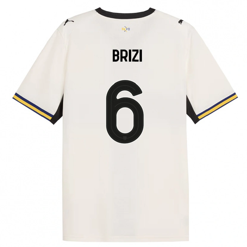 DanxenレディースAndrea Brizi#6オフホワイト ブラック イエローホームシャツ2026/27ジャージーユニフォーム