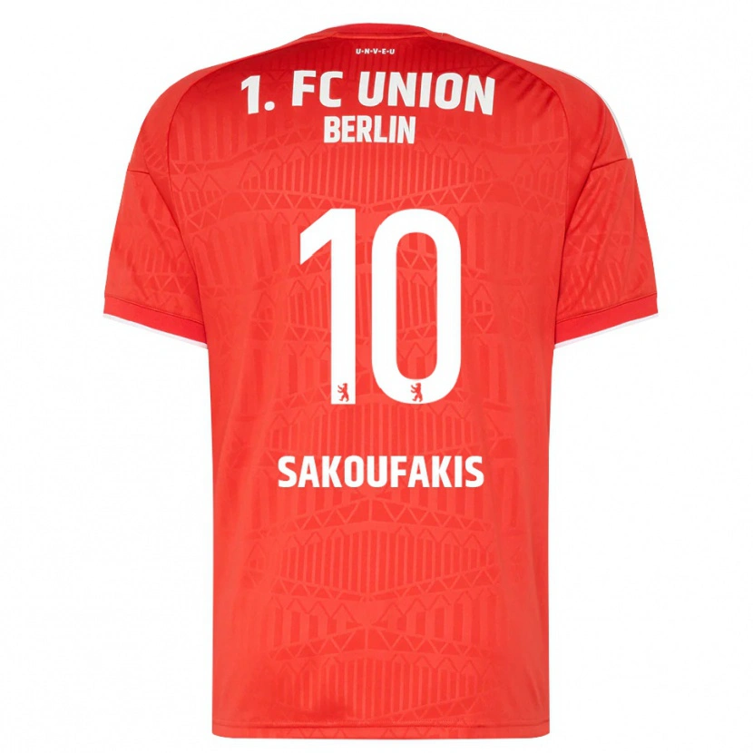 DanxenレディースTheodor Sakoufakis#10レッド ホワイトホームシャツ2026/27ジャージーユニフォーム