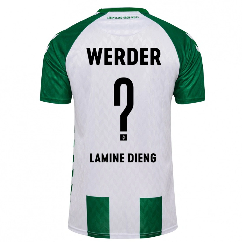 DanxenレディースMamadou Lamine Dieng#0グリーン ホワイトホームシャツ2026/27ジャージーユニフォーム