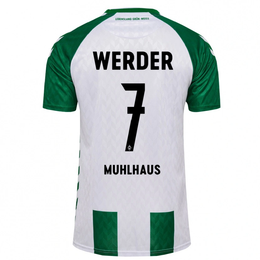 DanxenレディースLarissa Mühlhaus#7グリーン ホワイトホームシャツ2026/27ジャージーユニフォーム