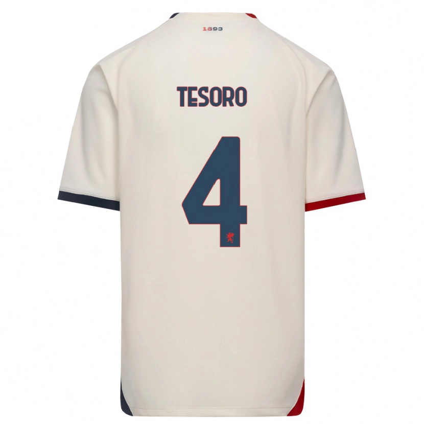DanxenレディースCristian Tesoro#4オフホワイト レッドアウェイシャツ2026/27ジャージーユニフォーム