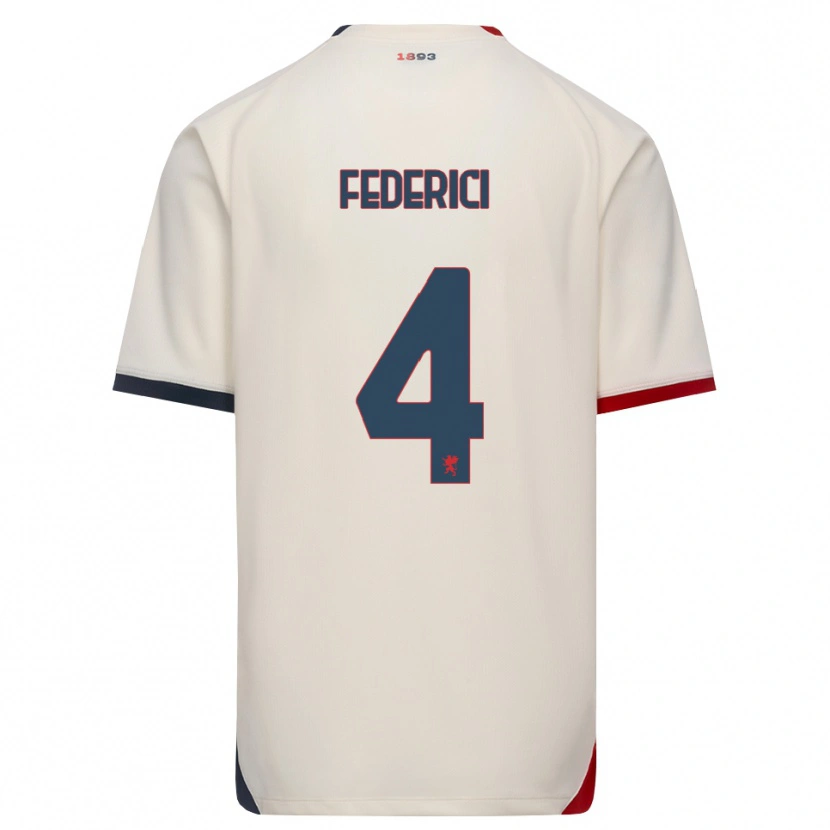 DanxenレディースMatteo Federici#4オフホワイト レッドアウェイシャツ2026/27ジャージーユニフォーム
