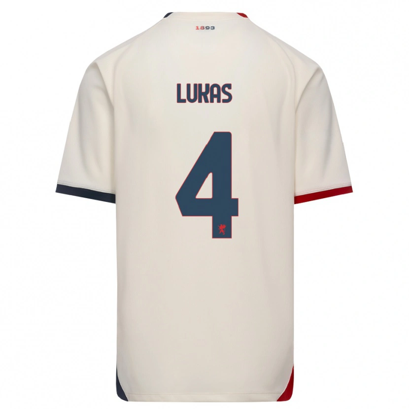 DanxenレディースDeividas Lukas#4オフホワイト レッドアウェイシャツ2026/27ジャージーユニフォーム