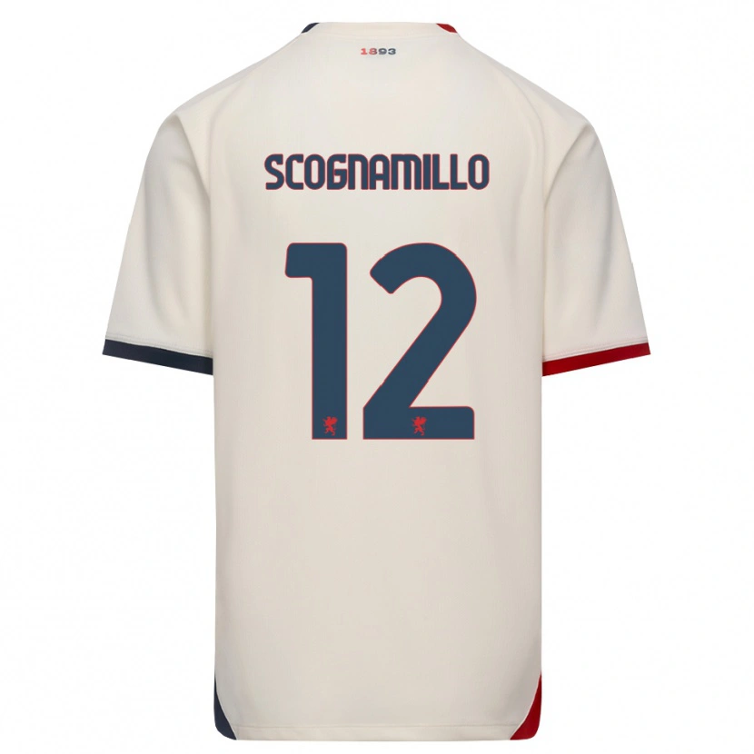 DanxenレディースAndrea Scognamillo#12オフホワイト レッドアウェイシャツ2026/27ジャージーユニフォーム