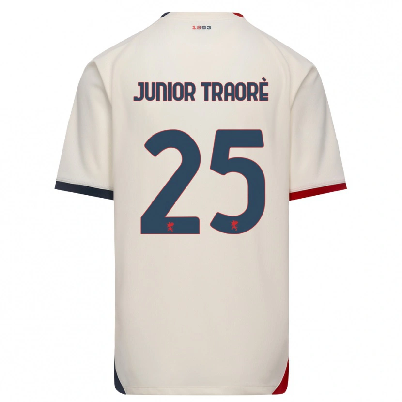 Danxenレディースハメド・ジュニオール・トラオレ#25オフホワイト レッドアウェイシャツ2026/27ジャージーユニフォーム
