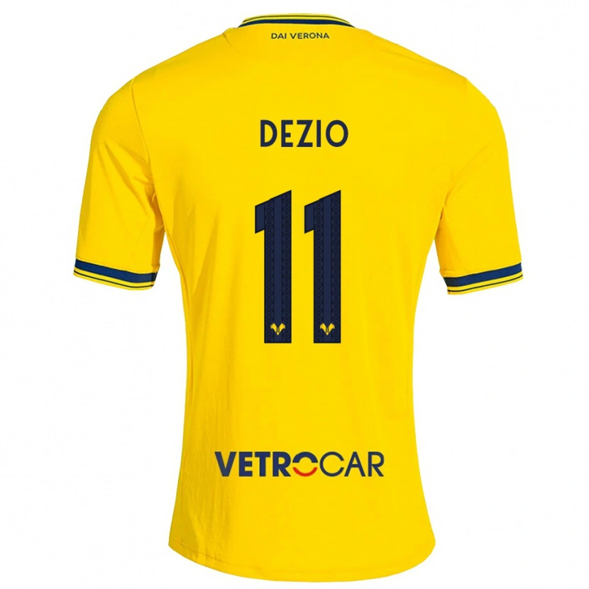 DanxenレディースAlessandro Dezio#11イエロー レッドアウェイシャツ2026/27ジャージーユニフォーム