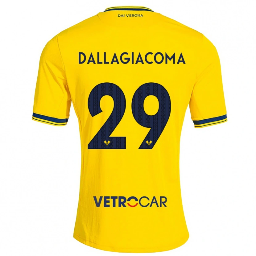 DanxenレディースStefania Dallagiacoma#29イエロー レッドアウェイシャツ2026/27ジャージーユニフォーム