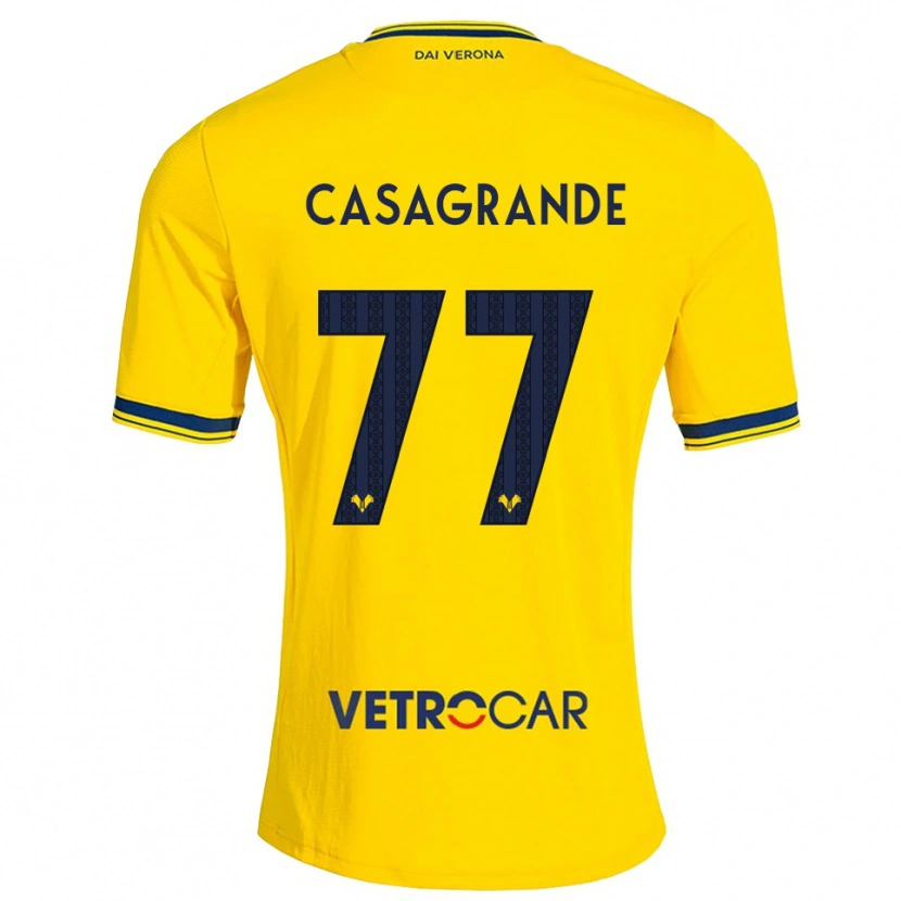DanxenレディースTommaso Casagrande#77イエロー レッドアウェイシャツ2026/27ジャージーユニフォーム