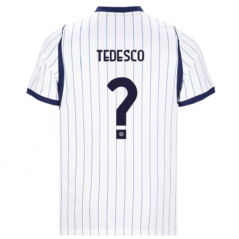 DanxenレディースGabriel Tedesco#0ホワイト ネイビーブルーアウェイシャツ2026/27ジャージーユニフォーム