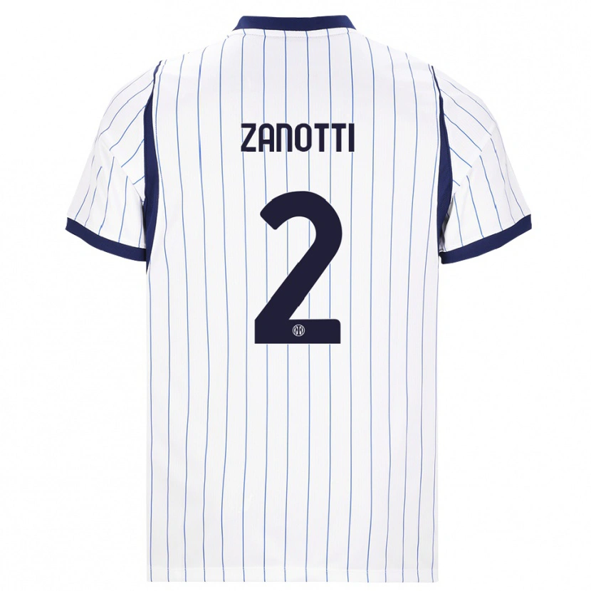 Danxenレディースマッティア・ザノッティ#2ホワイト ネイビーブルーアウェイシャツ2026/27ジャージーユニフォーム
