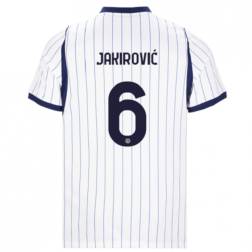 DanxenレディースLeon Jakirović#6ホワイト ネイビーブルーアウェイシャツ2026/27ジャージーユニフォーム