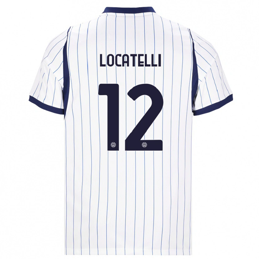 DanxenレディースTommaso Locatelli#12ホワイト ネイビーブルーアウェイシャツ2026/27ジャージーユニフォーム