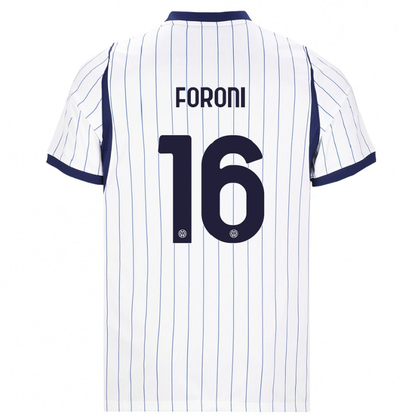 DanxenレディースAlessandro Foroni#16ホワイト ネイビーブルーアウェイシャツ2026/27ジャージーユニフォーム