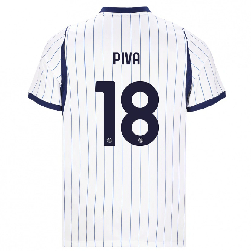 DanxenレディースKaiki Piva#18ホワイト ネイビーブルーアウェイシャツ2026/27ジャージーユニフォーム