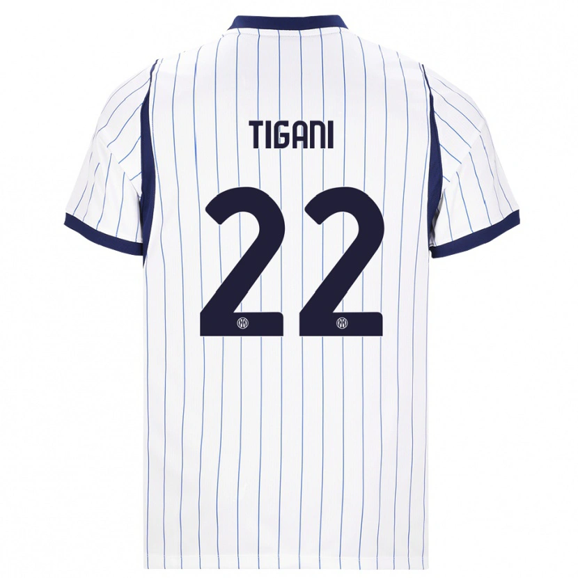 DanxenレディースEdoardo Tigani#22ホワイト ネイビーブルーアウェイシャツ2026/27ジャージーユニフォーム