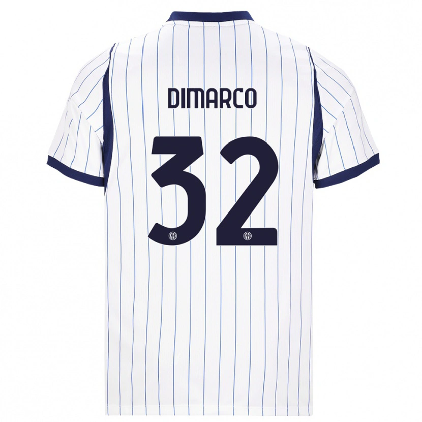 Danxenレディースフェデリコ・ディマルコ#32ホワイト ネイビーブルーアウェイシャツ2026/27ジャージーユニフォーム