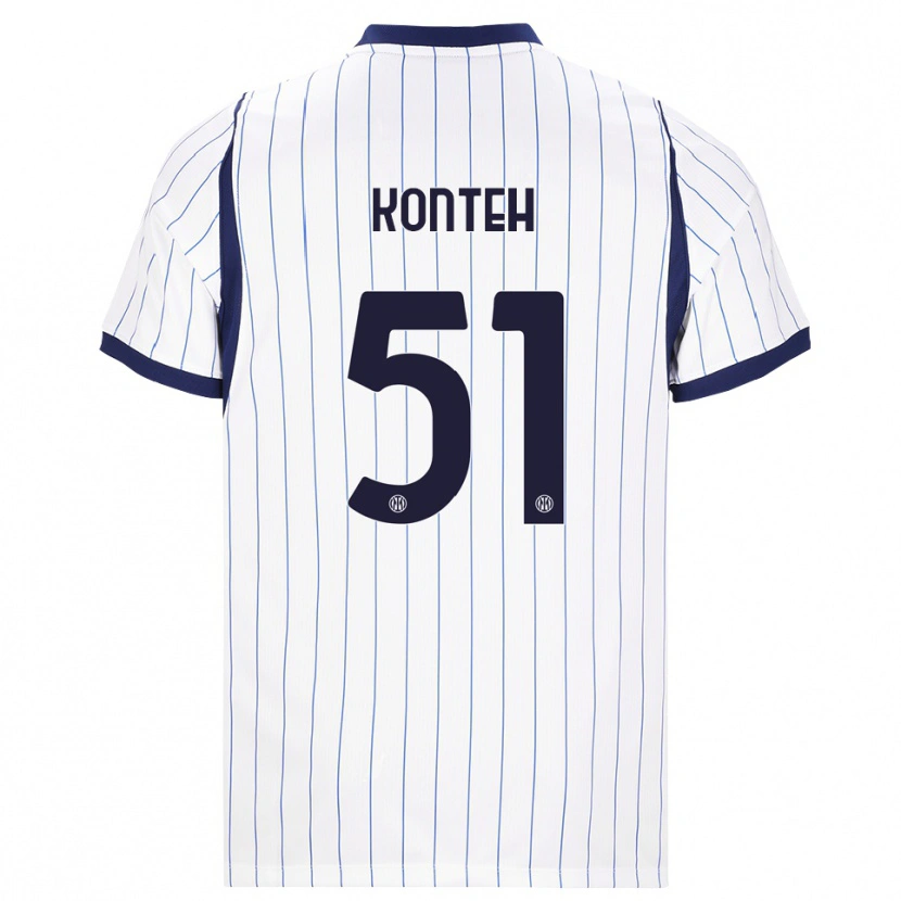 DanxenレディースAmadou Konteh#51ホワイト ネイビーブルーアウェイシャツ2026/27ジャージーユニフォーム