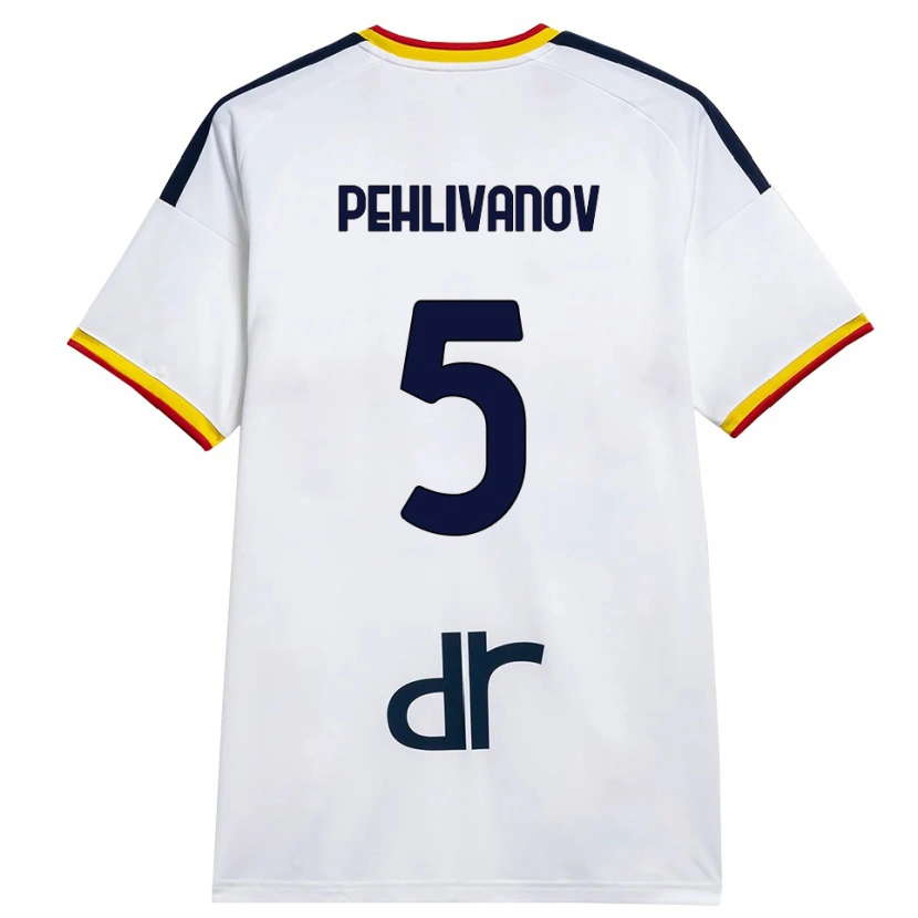 DanxenレディースCristian Pehlivanov#5ホワイト イエロー レッドアウェイシャツ2026/27ジャージーユニフォーム