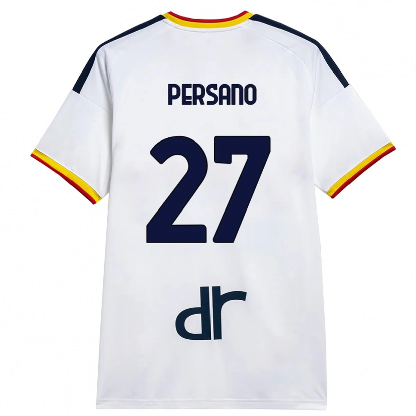 DanxenレディースEmanuele Persano#27ホワイト イエロー レッドアウェイシャツ2026/27ジャージーユニフォーム