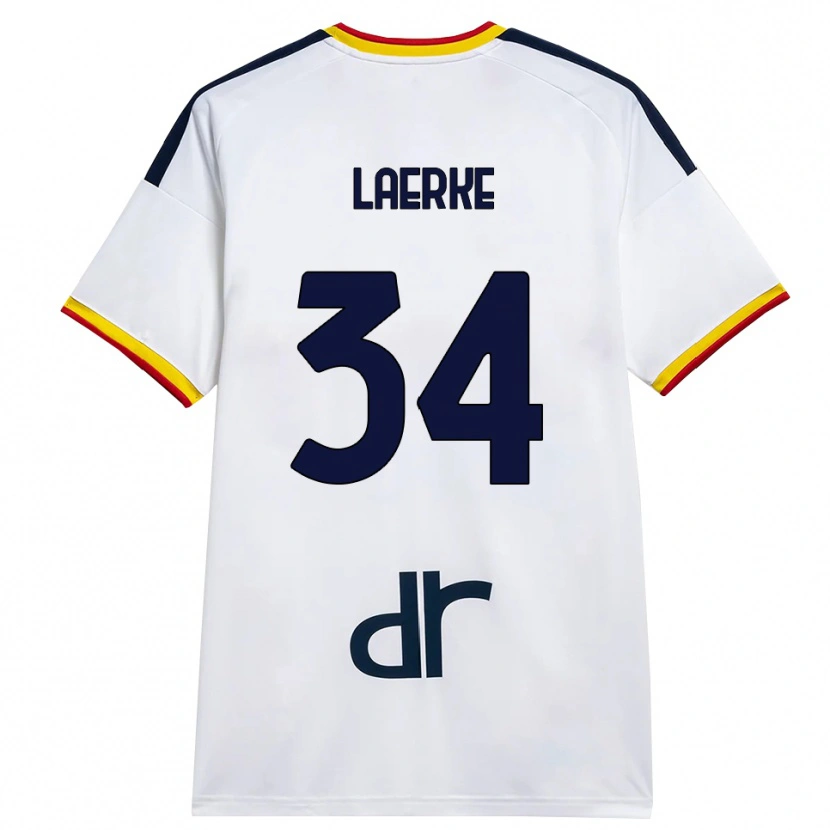 DanxenレディースHjalte Lærke#34ホワイト イエロー レッドアウェイシャツ2026/27ジャージーユニフォーム