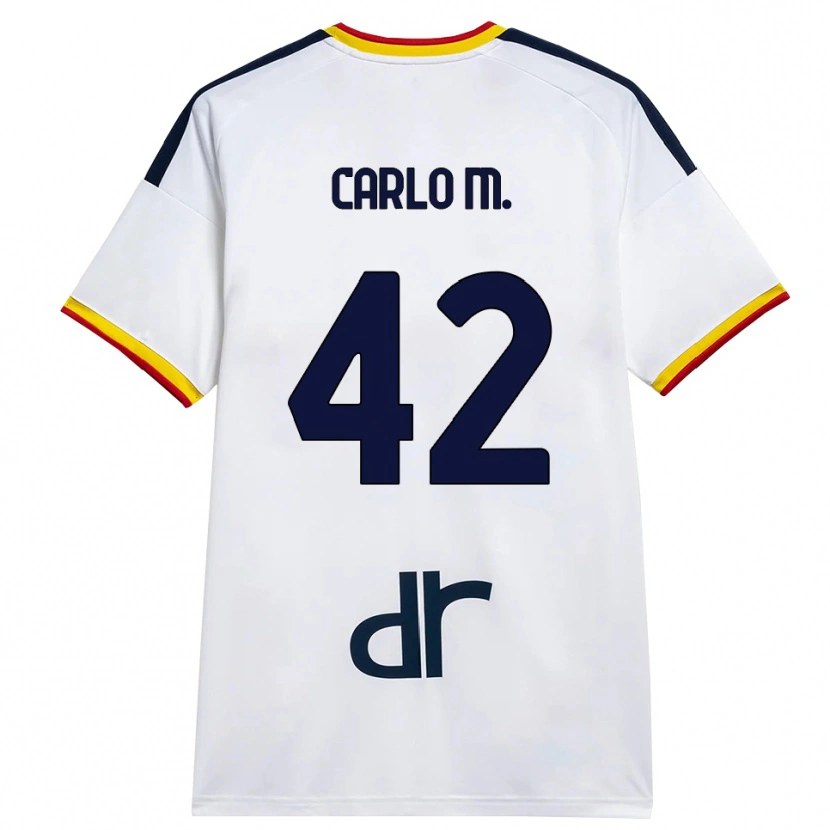 DanxenレディースCarlo Mariano#42ホワイト イエロー レッドアウェイシャツ2026/27ジャージーユニフォーム